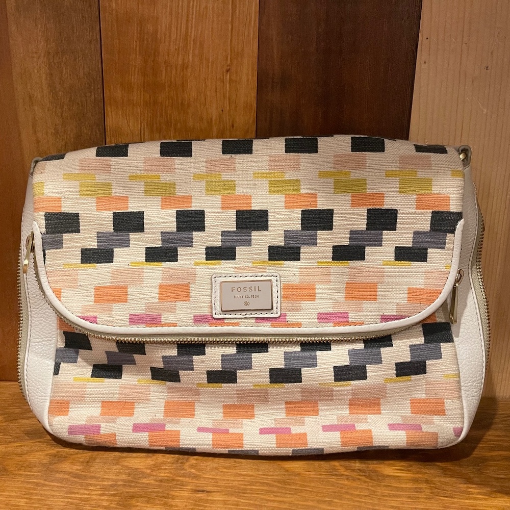 Fossil Geometric Colored Shoulder Strapped Purse